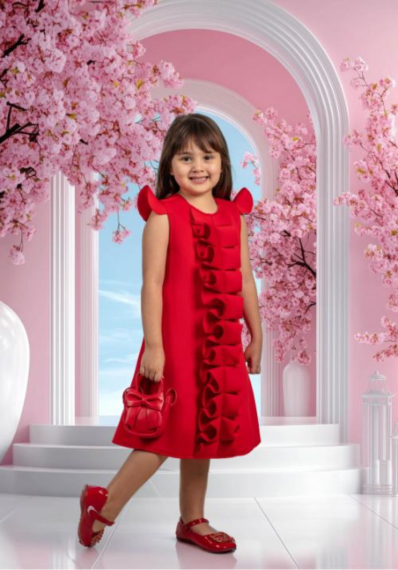Red Ruffle Dress